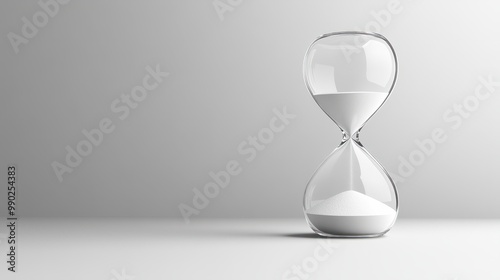 A Hourglass using sand as time passing for business deadline copy space background. Generated AI