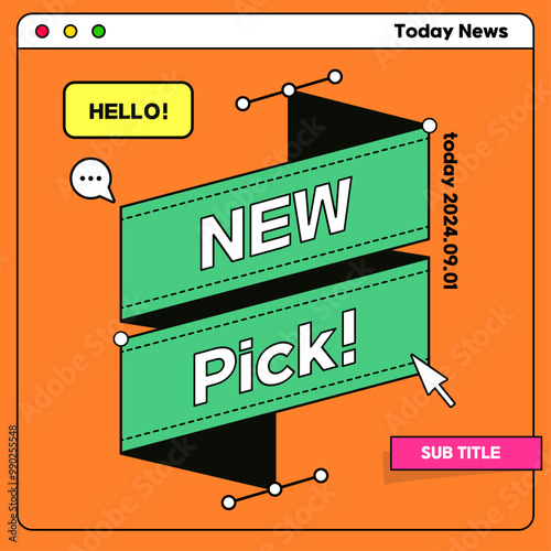 Card News Design. Title design. vector illustration.