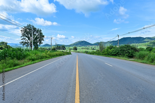 Asphalt roads on the way in Thailand.