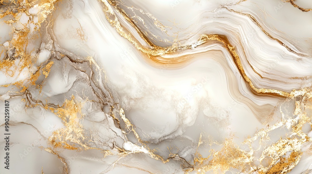 Elegant Marble Poster Design: Graceful White and Beige Patterns with Golden Veins for a Luxurious Touch in Contemporary Interiors Elegant Marble Poster Design: Graceful White and Beige Patterns with Golden Veins for a Luxurious Touch in Contemporary Interiors