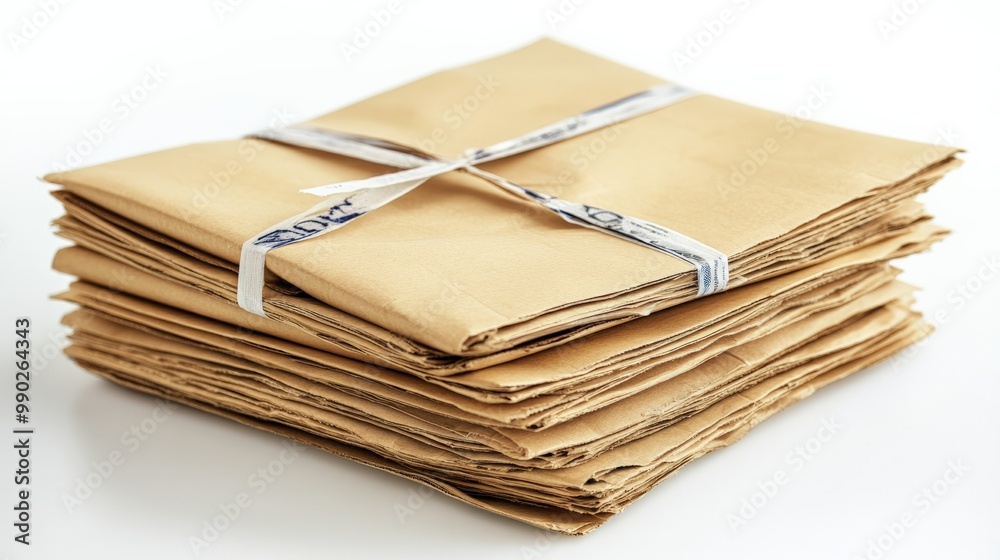 Stacked Manilla Envelopes with Rubber Bands Stacked Manilla Envelopes with Rubber Bands