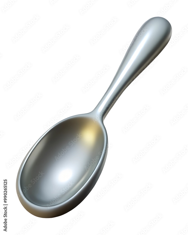 Dining spoon 3D render icon isolated on white background Dining spoon 3D render icon isolated on white background