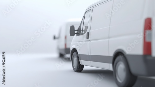 Delivery Van in Foggy Weather photo