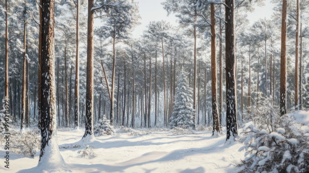 Obraz premium winter forest in the snow