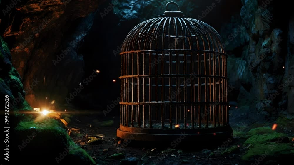 Bird cage in gowa, smooth looping video 