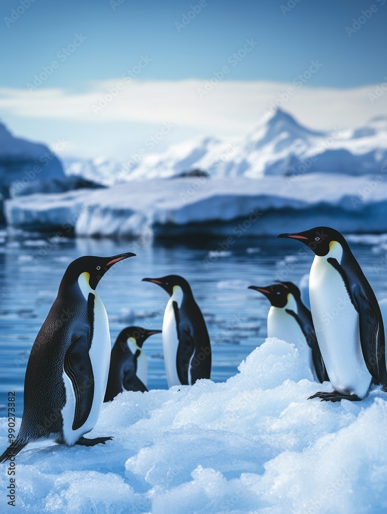 Fototapeta premium Penguins on Snowy Ground
