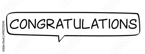 congratulations - text in a speech bubble