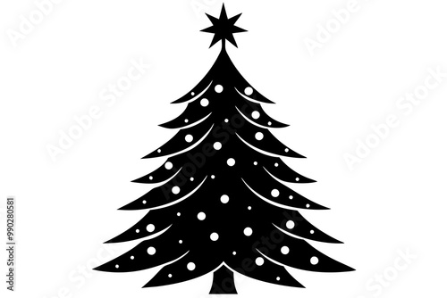 Christmas tree on white background.