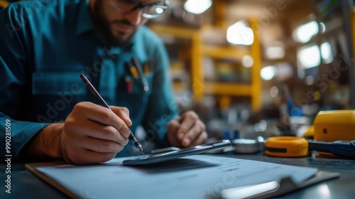 Mechanic working on a project.