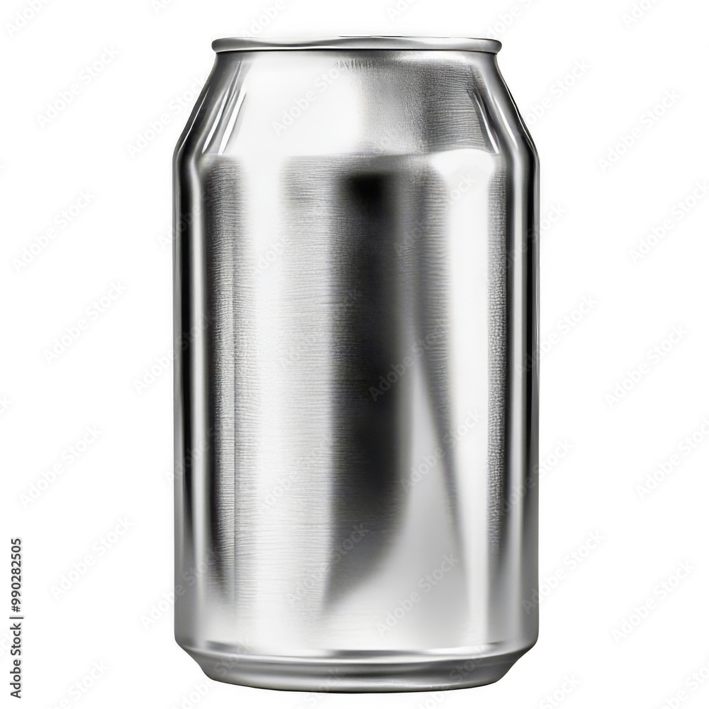 Blank Silver Drink Can Isolated with a Smooth Reflective Surface On Transparent Background Blank Silver Drink Can Isolated with a Smooth Reflective Surface On Transparent Background