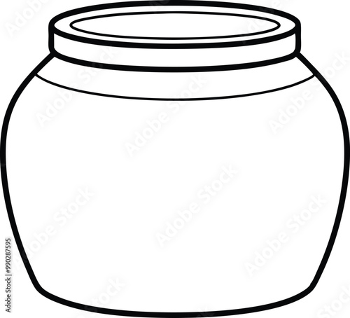 Jar bottle line art, mason glass jar outline vector illustration