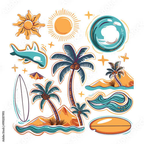 Summer beach t shirt vector, Summer slogan with beach illustration, Summer, Aloha surf typography for t-shirt print , beach vector print
