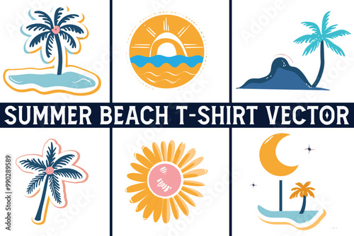 Summer beach t shirt vector, Summer slogan with beach illustration, Summer, Aloha surf typography for t-shirt print , beach vector print
