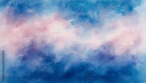 Soft, hand-painted watercolor strokes in calming blues, pinks, and purples, blending seamlessly into one another