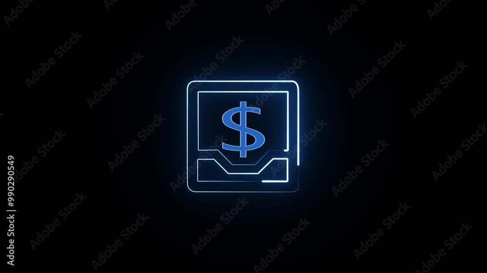 Money or dollar icon with rectangle animation, a bullish symbol for financial market icon. isolated on black background. motion video. Money or dollar icon with rectangle animation, a bullish symbol for financial market icon. isolated on black background. motion video.