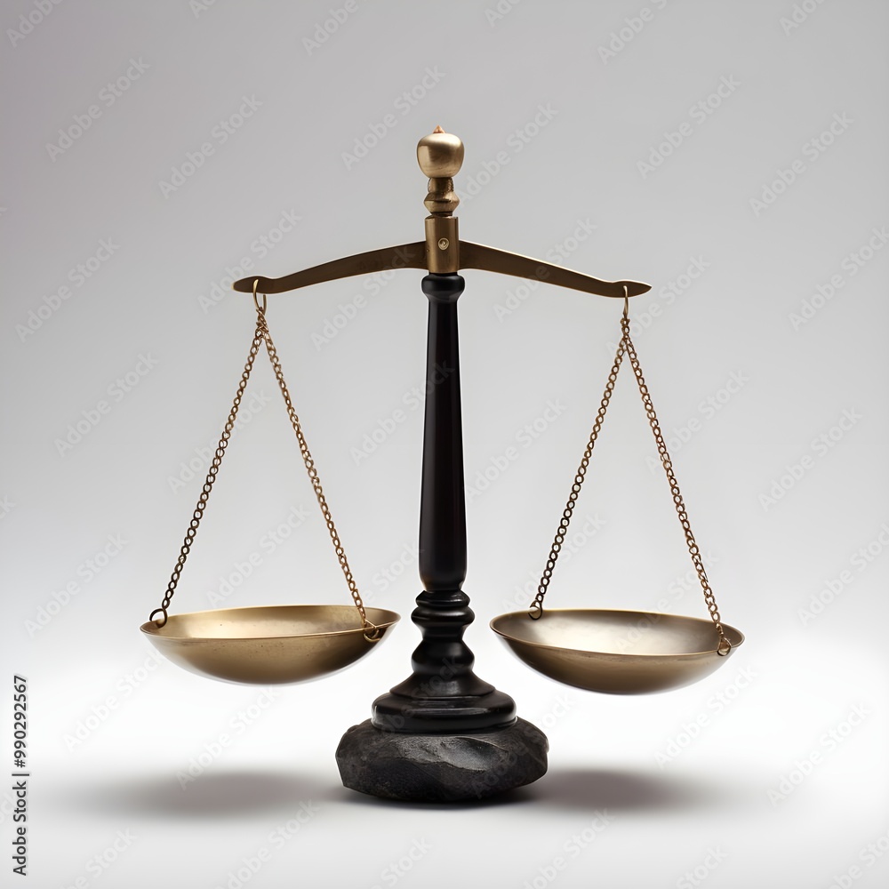 scales of justice with white background Generative AI scales of justice with white background Generative AI