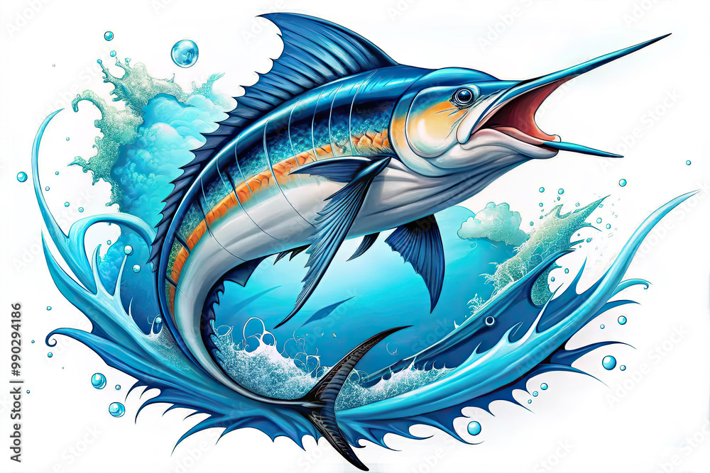 Fototapeta premium a fish of blue marlin high quality image.