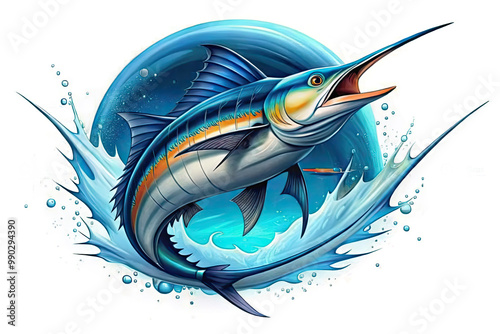 a fish of blue marlin high quality image.