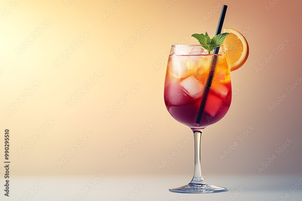 Isolated wine cooler drink against a white backdrop. Generative Ai Isolated wine cooler drink against a white backdrop. Generative Ai