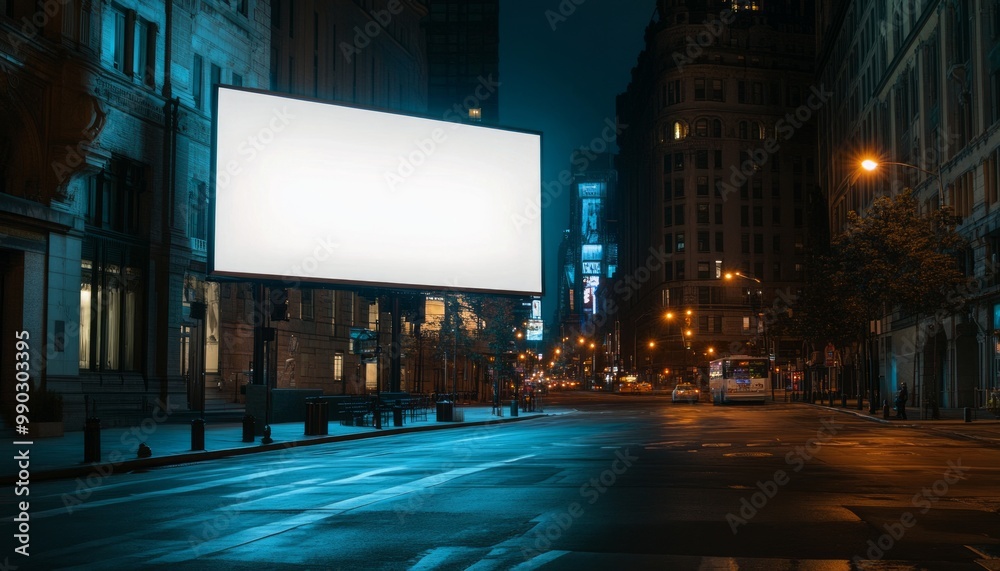 Blank billboard standing in the middle of a historic district, symbolizing the intersection of modern commerce and traditional urban landscapes. Blank billboard standing in the middle of a historic district, symbolizing the intersection of modern commerce and traditional urban landscapes.