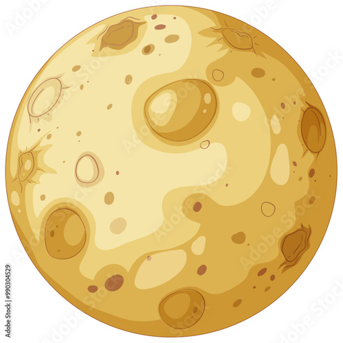 Cartoon Moon with Craters
