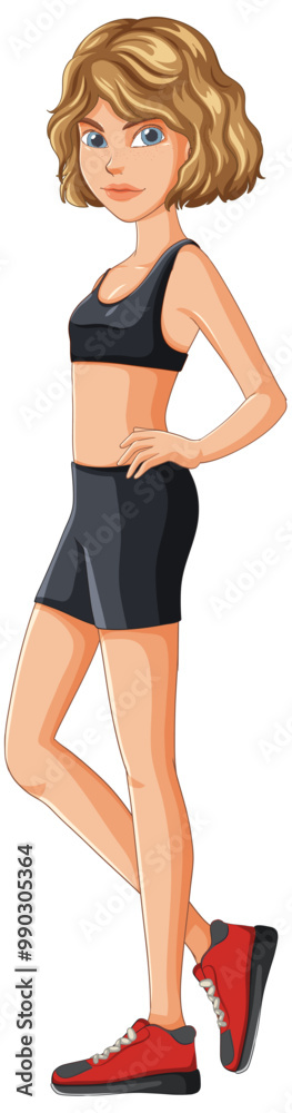 Confident Female Athlete in Sportswear