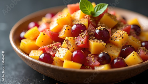 Colorful Fruit Chaat with Chaat Masala