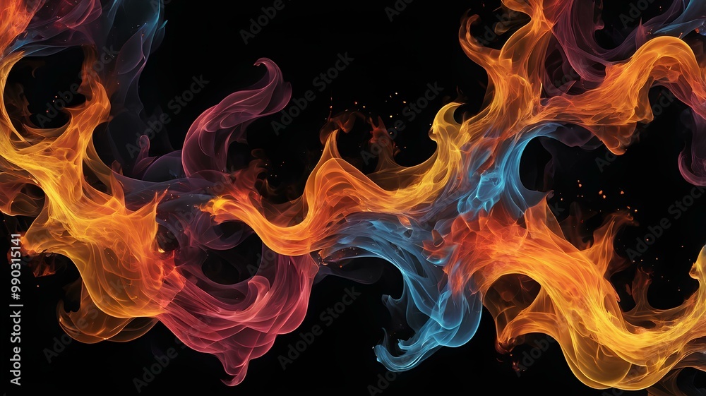 fire flames on black