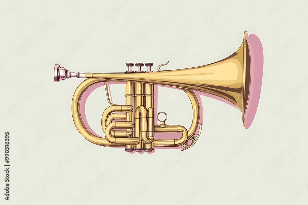 Fototapeta premium Double French Horn isolated