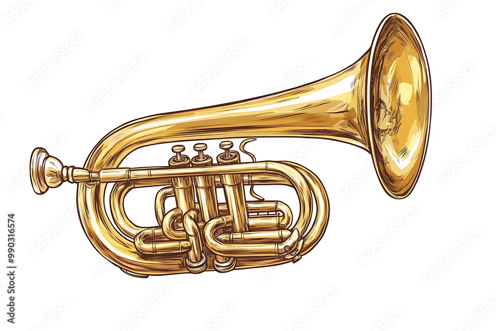 Obraz premium Double French Horn isolated