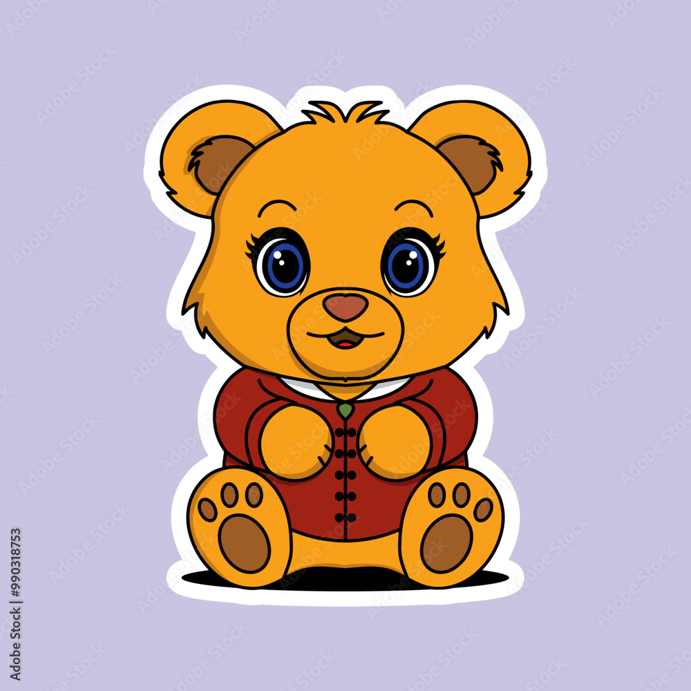 Fototapeta premium Cute bear illustration suitable for printing on t-shirts or making stickers