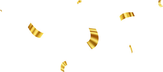 Gold Isolated Falling Foil Confetti with Glitter Dust. Golden Festive Background. Greeting Design Element. Congratulations Card