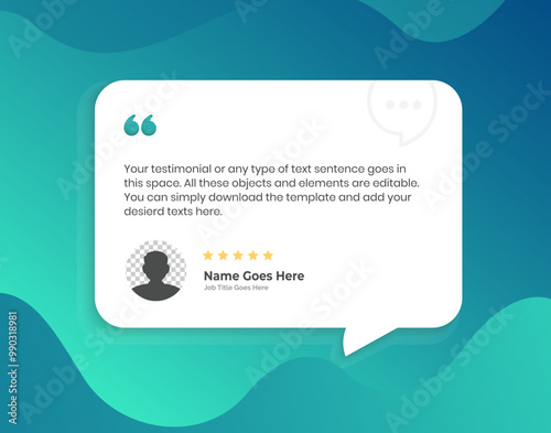 Creative Testimonial Editable Vector template, Empty speech bubbles, What our Clients Say, Quote, Review, Feedback, Infographic Template, Label, editable text box layout, recommendation note