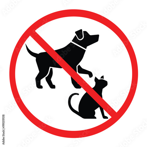 no pets allowed sign no cat and dog in this area
