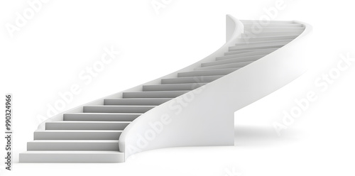 3d model of white steps architecture staircase isolated on white background 