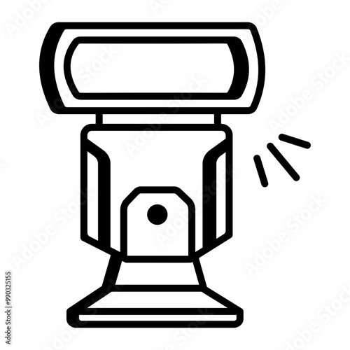 An outline style icon of external flash 