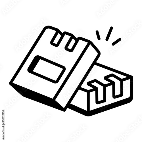 An outline style icon of camera batteries 