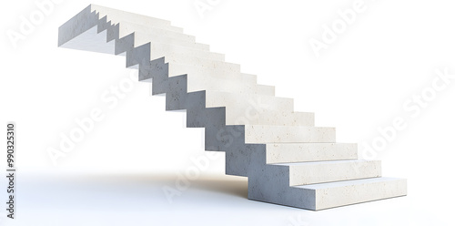 Wallpaper Mural 3d model of white steps architecture staircase isolated on white background	 Torontodigital.ca