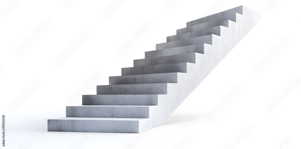 3d model of white steps architecture staircase isolated on white background 3d model of white steps architecture staircase isolated on white background