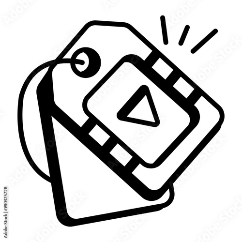 Film tag icon in linear style