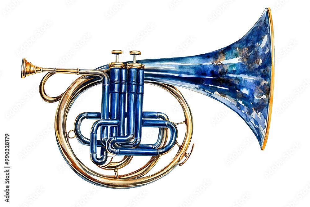 Fototapeta premium Double French Horn isolated