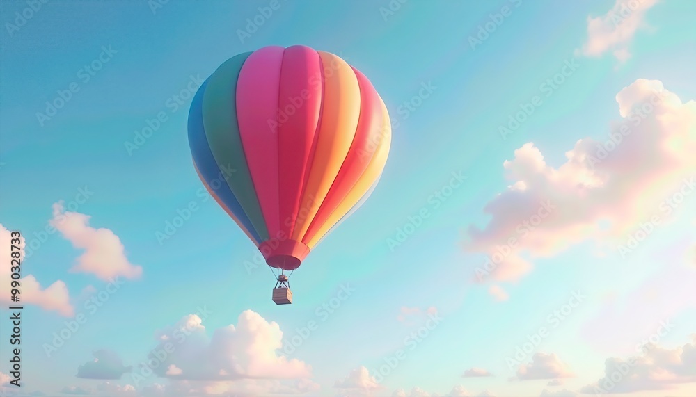 Naklejka premium Hot Air Balloon in the Blue Sky