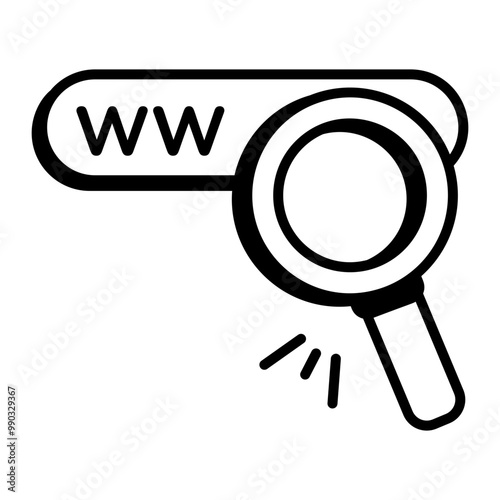 Seo searching icon in doodle style
