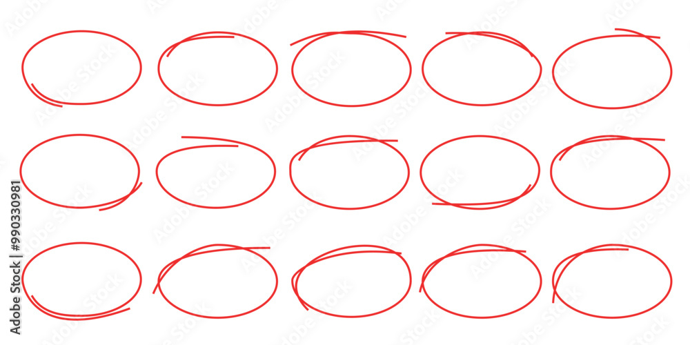 Red circle line pencil