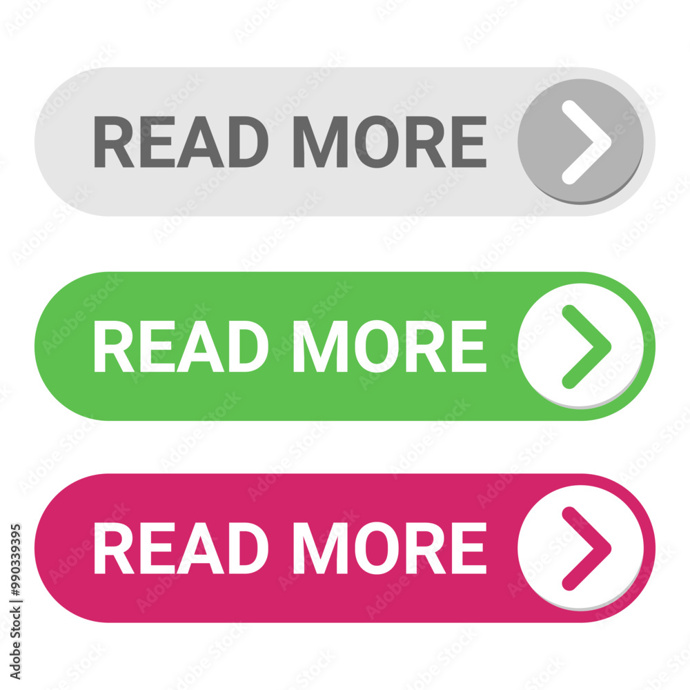Flat style read more button icon design for app or website with arrow Flat style read more button icon design for app or website with arrow