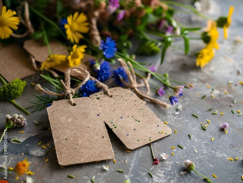 Eco friendly Seed Paper Tags and Biodegradable Packaging for Sustainable Products photo