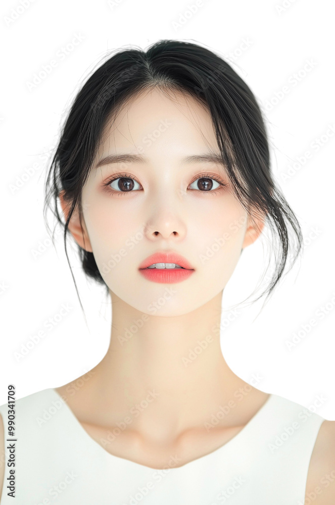 Captivating Portrait of a Young Woman with Intense Gaze Captivating Portrait of a Young Woman with Intense Gaze