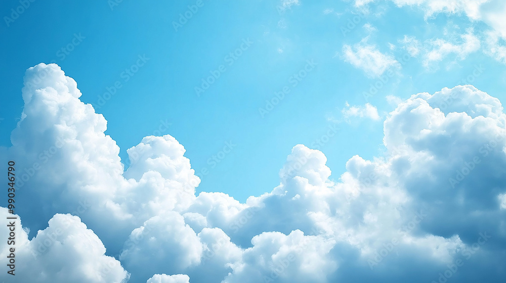 A clear blue sky dotted with soft, fluffy white clouds, evoking a sense of tranquility and calm, ideal for serene backgrounds or relaxation themes. A clear blue sky dotted with soft, fluffy white clouds, evoking a sense of tranquility and calm, ideal for serene backgrounds or relaxation themes.