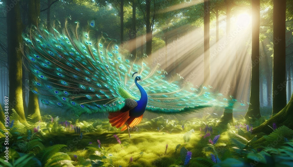 Obraz premium A Peacock dance