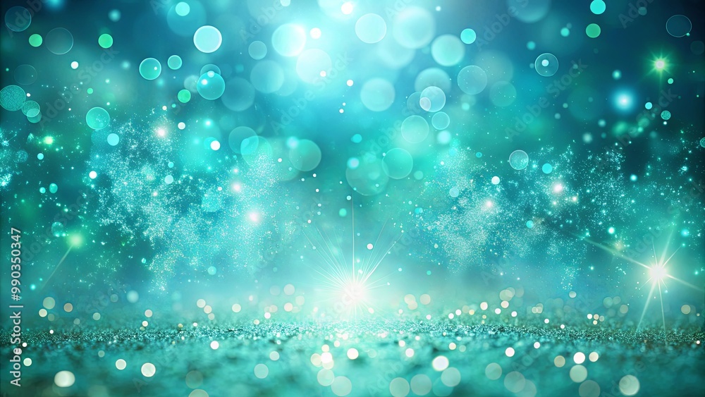 Abstract teal and silver glitter background with bokeh lights, perfect for festive and holiday designs. Abstract teal and silver glitter background with bokeh lights, perfect for festive and holiday designs.